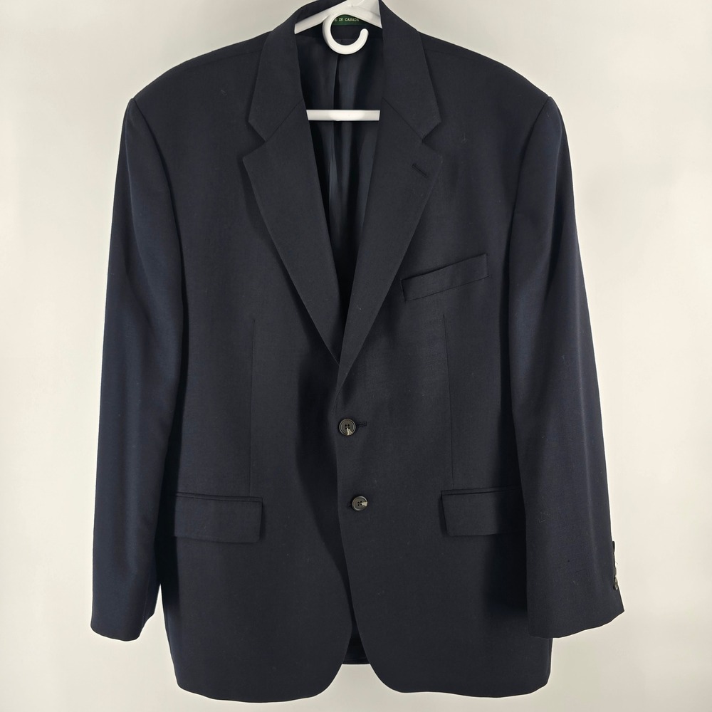 Lauren Ralph Lauren Blazer Mens 46R Navy Blue Wool Two Button Sport Coat Canada